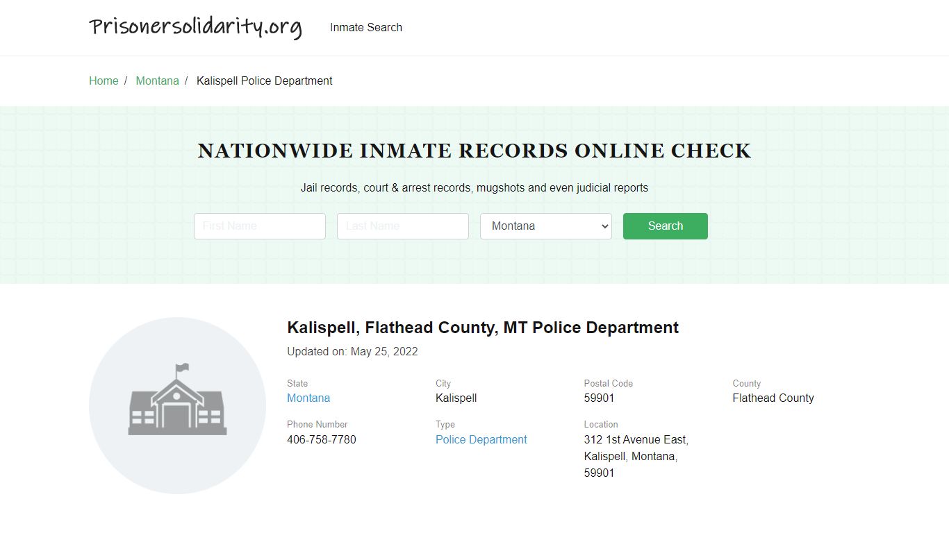Kalispell, MT Police - City Jail Inmates, Arrests - Prisoner Solidarity